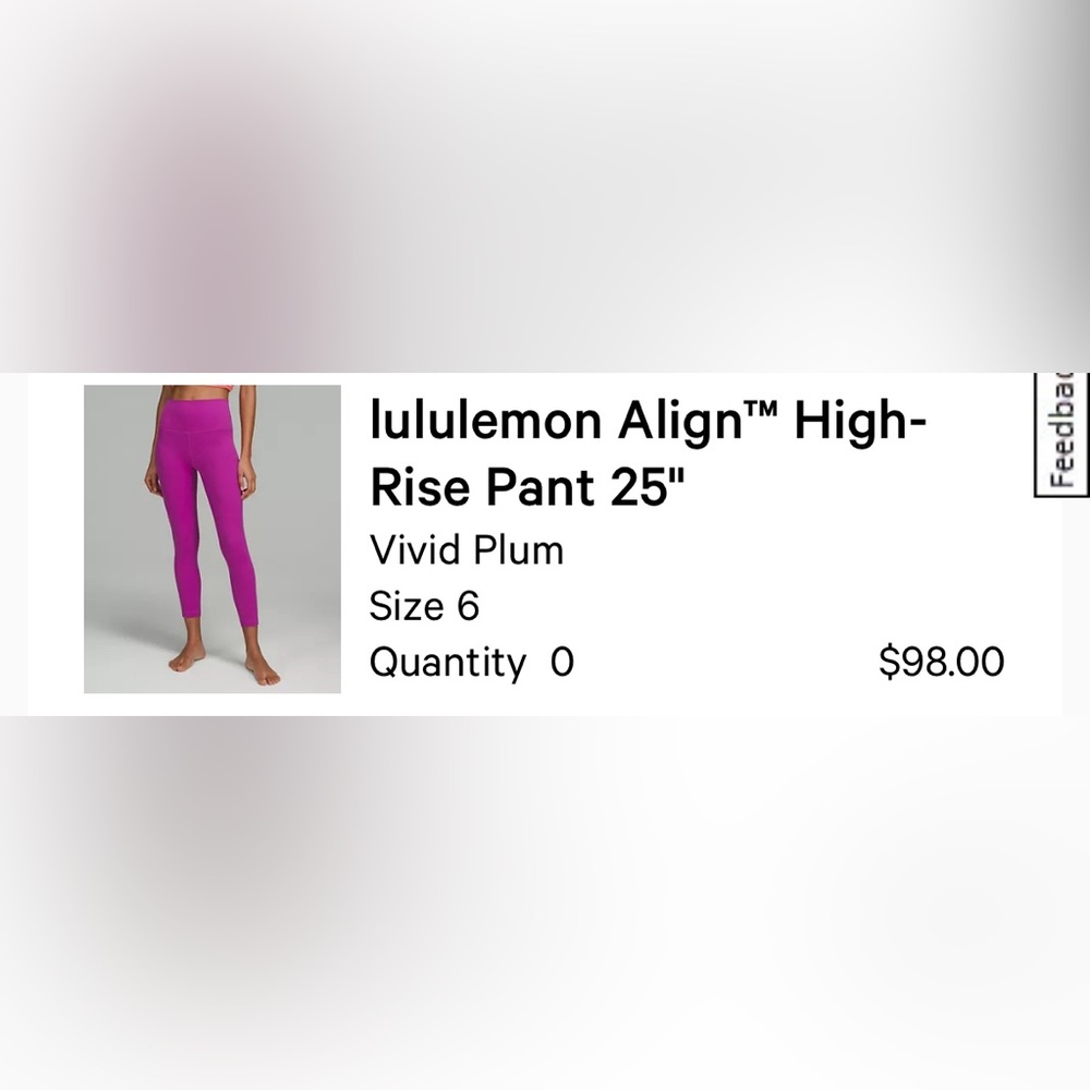 Lululemon Align High Rise Pant 25”